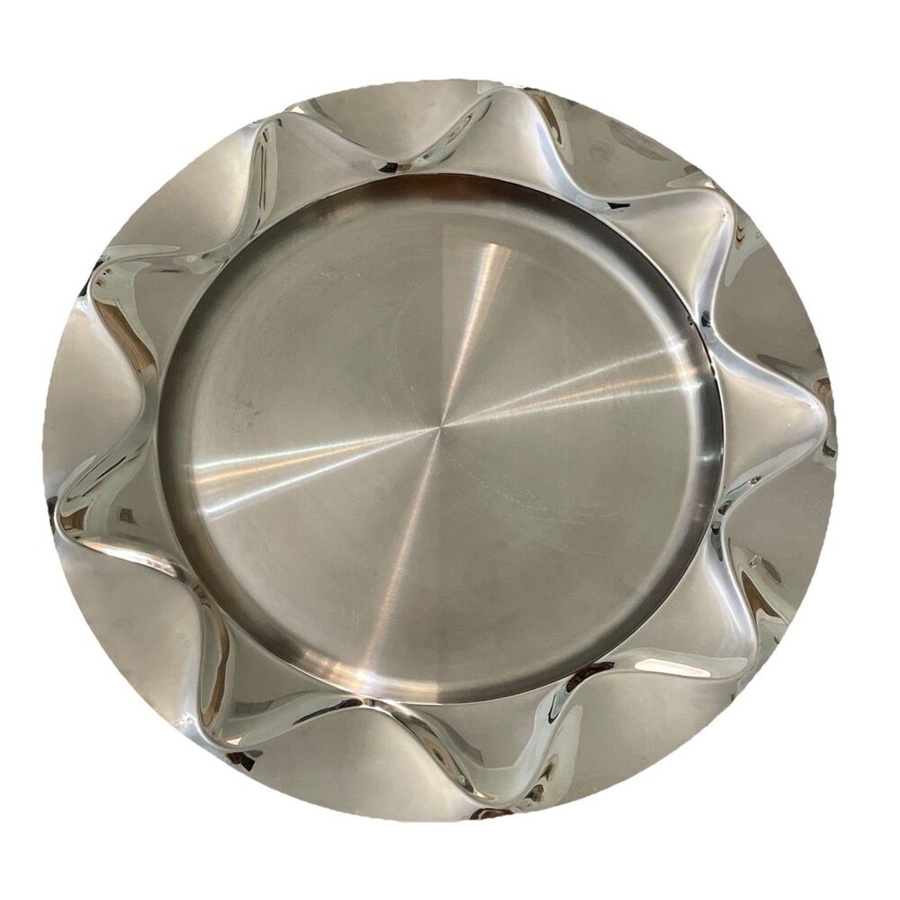 Dansk Origami Talc 13.5โ Stainless Charger Plate Vintage Discontinued